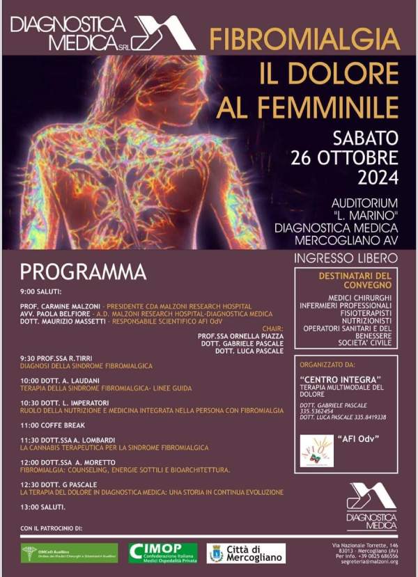 Locandina evento Fibriomialgia, dolore al femminile